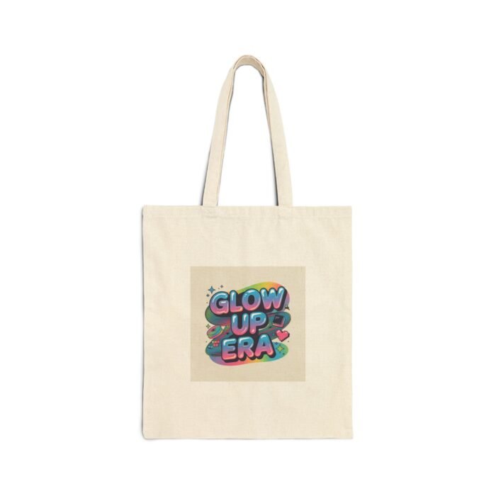 Glow Up Era Tote | Y2K cyber holo aesthetic, retro tech chrome text